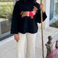 Dachshund Mock Neck Sweater - Black