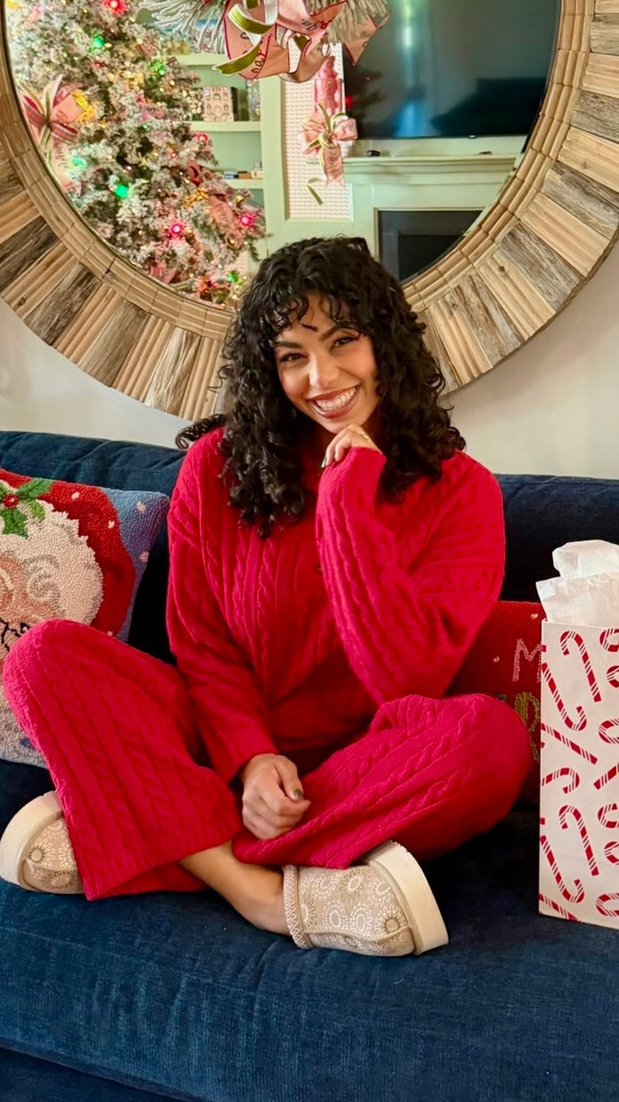 PJ Salvage Cozy Chenille Pant - Red