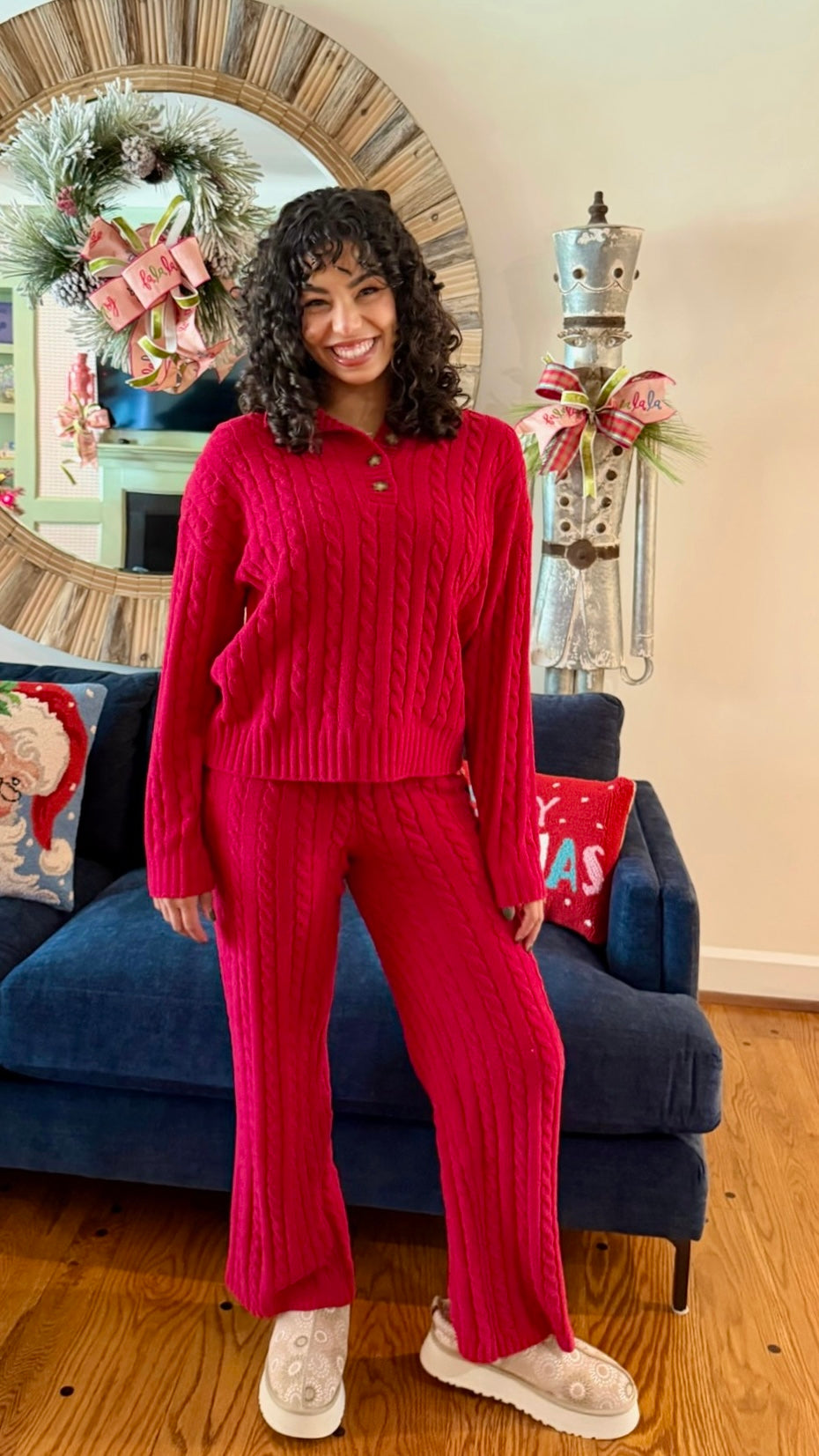PJ Salvage Cozy Chenille Top - Red
