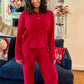 PJ Salvage Cozy Chenille Pant - Red