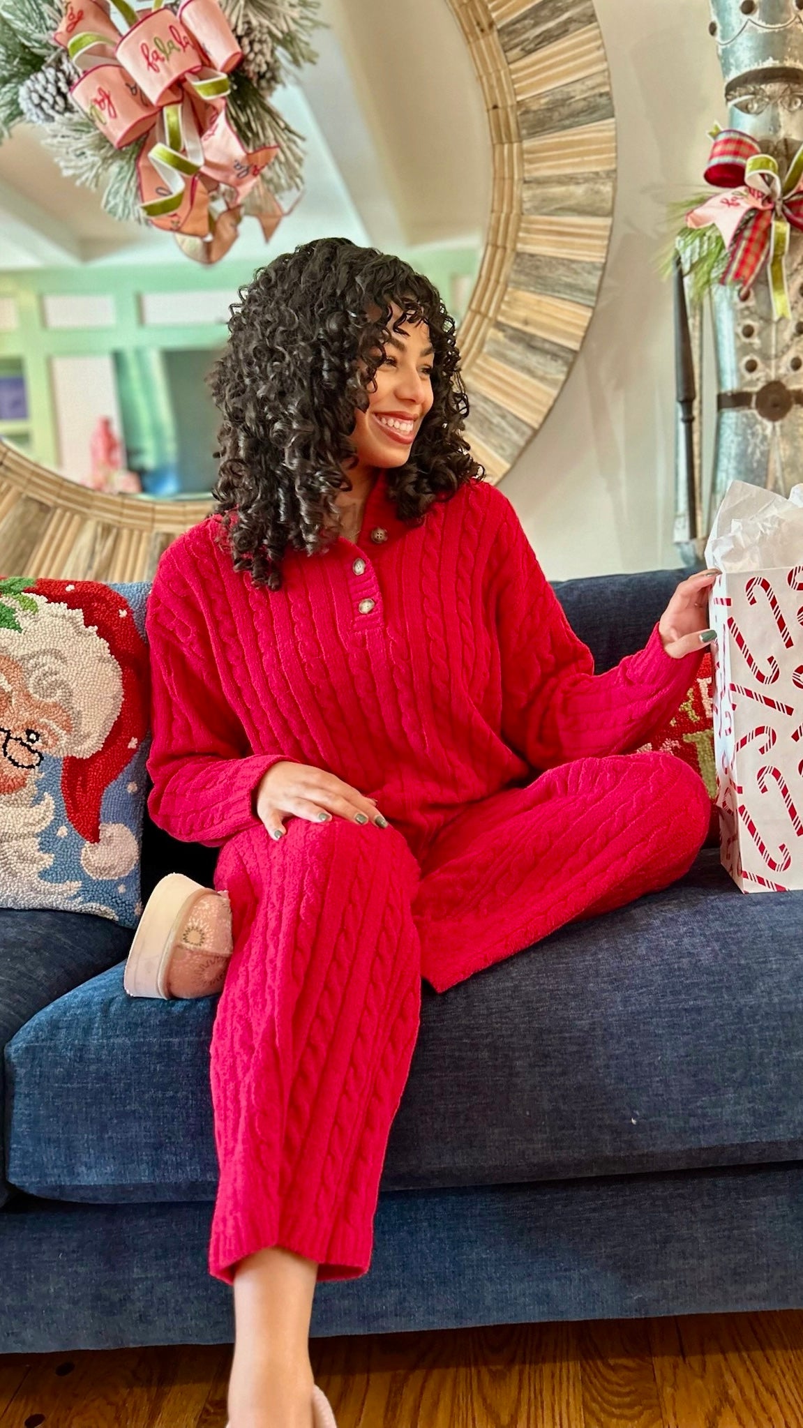 PJ Salvage Cozy Chenille Top - Red