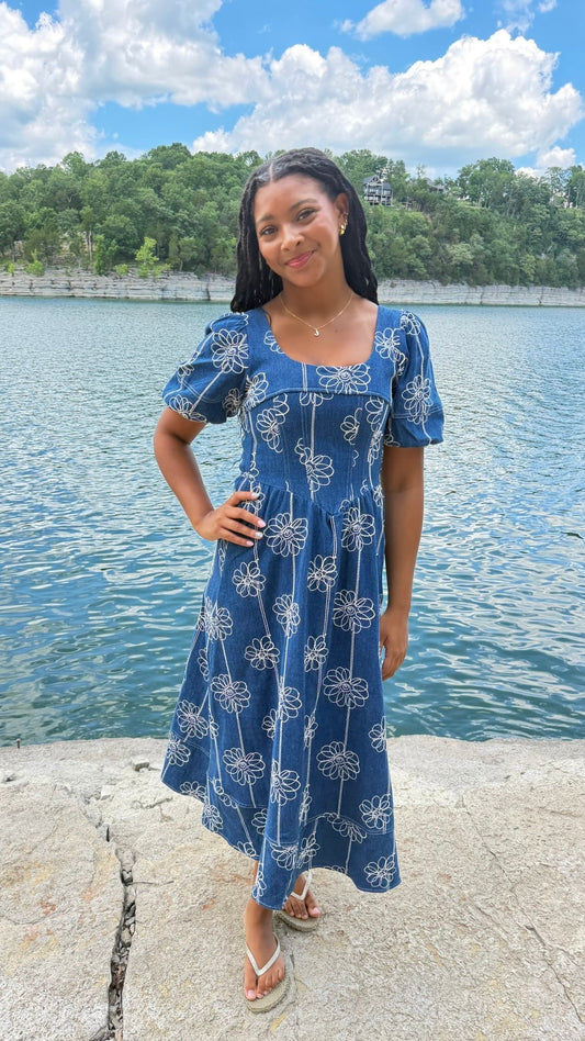 Daisy Denim Midi Dress