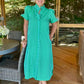 Serena Striped Midi Dress - Green
