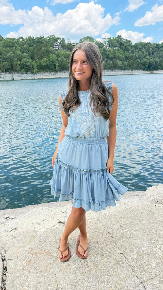 Dear John Narissa Dress - Carolina Blue
