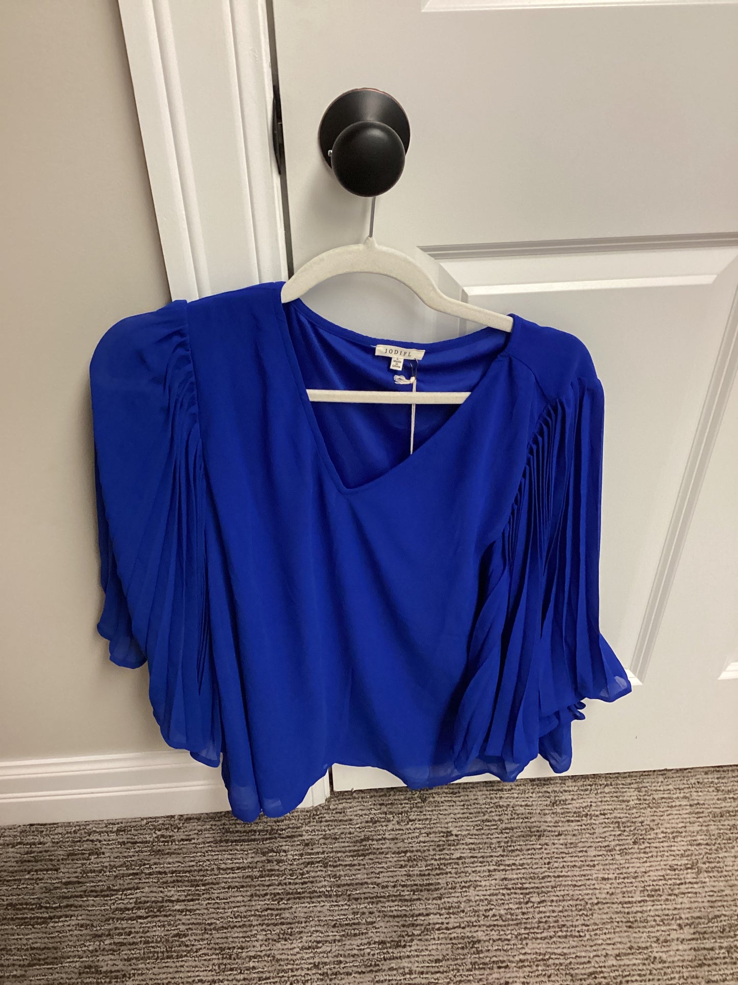 Accordion Sleeve V-Neck Top