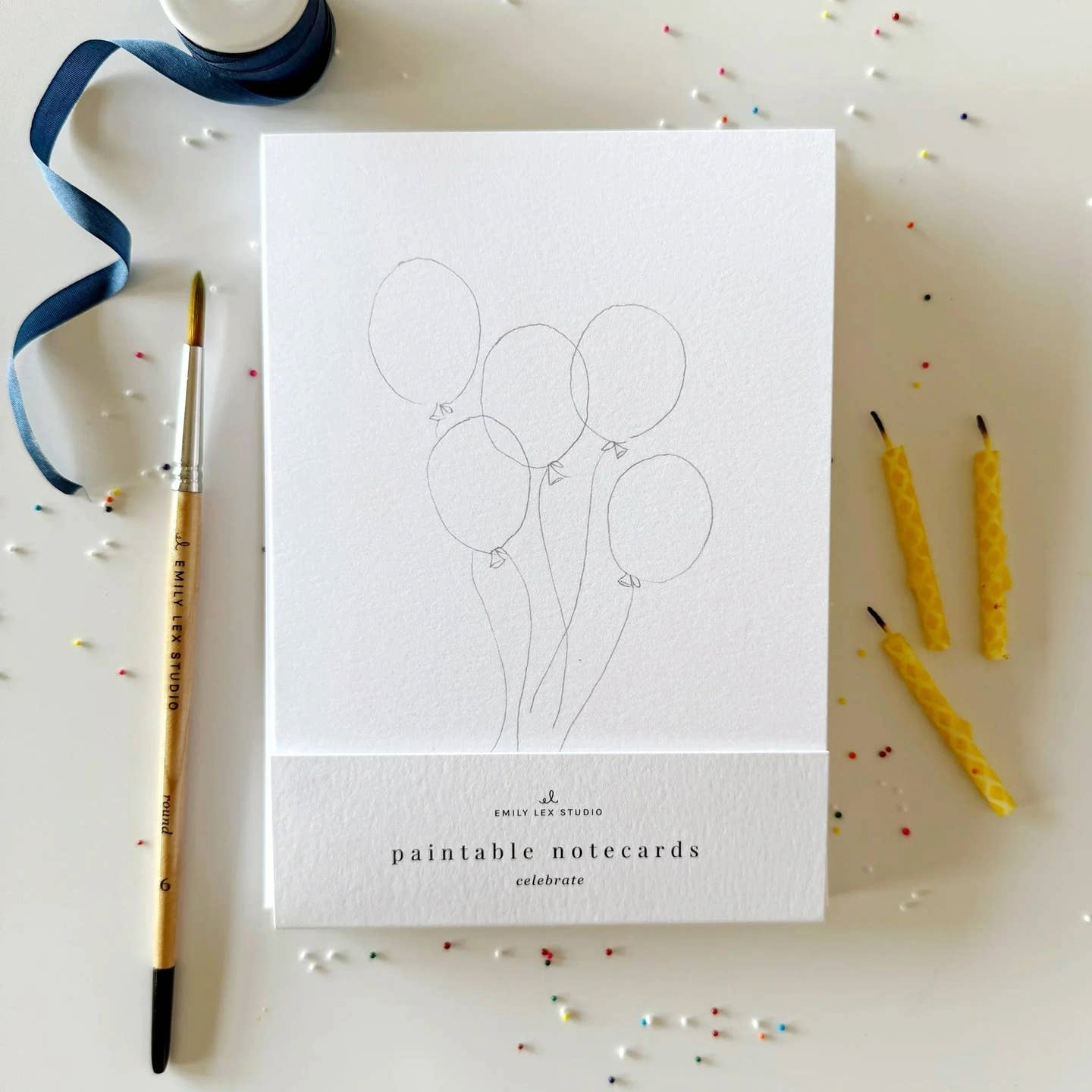 Celebrate Printable Watercolor Notecard Set