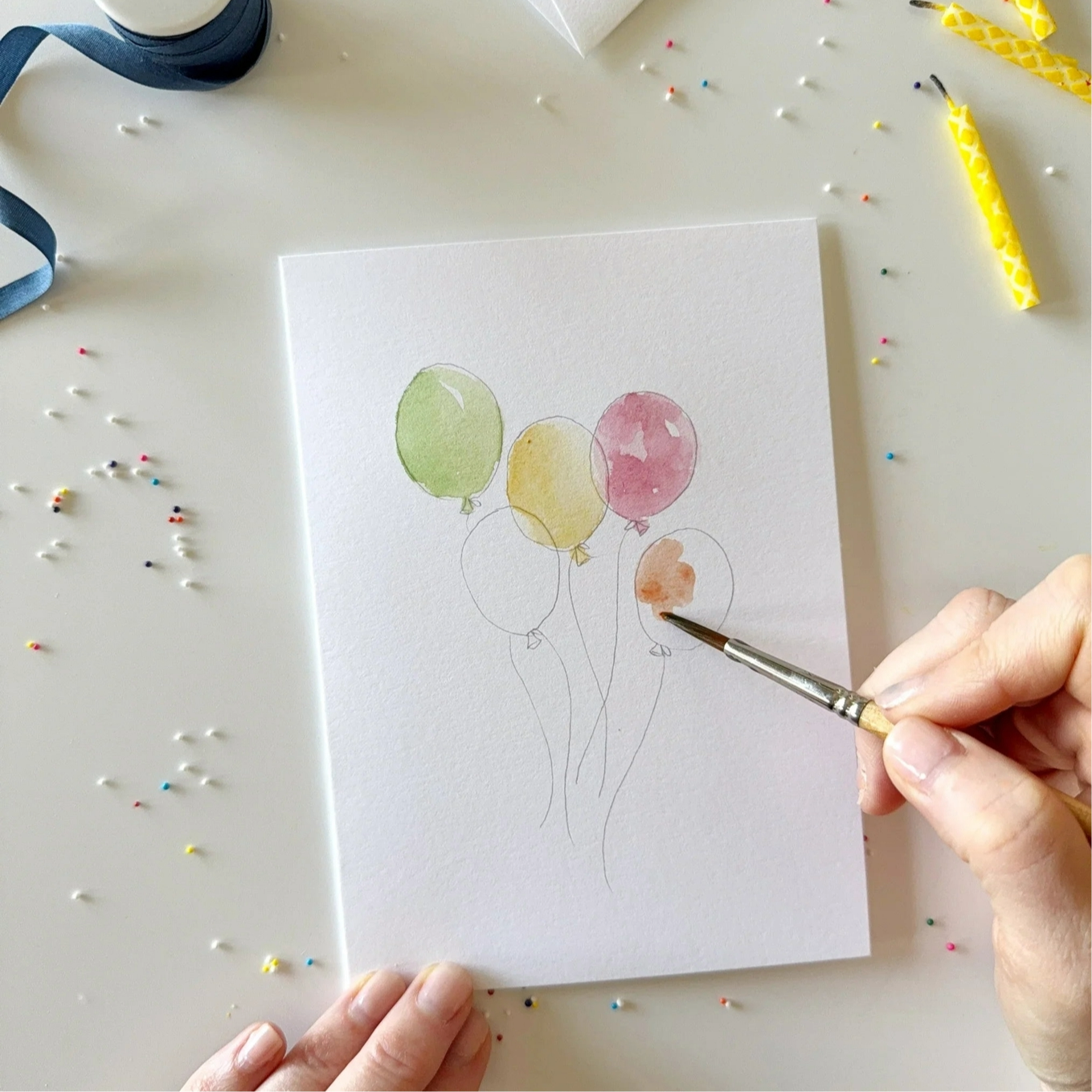 Celebrate Printable Watercolor Notecard Set