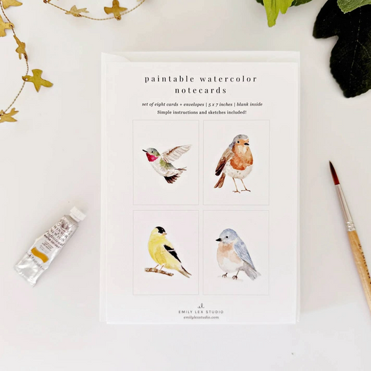 Birds Paintable Watercolor Notecard Set