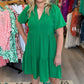 Gloria Green Tiered Dress