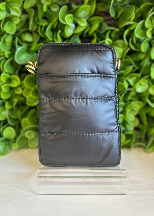 Puffer Cell Phone Bag- Black