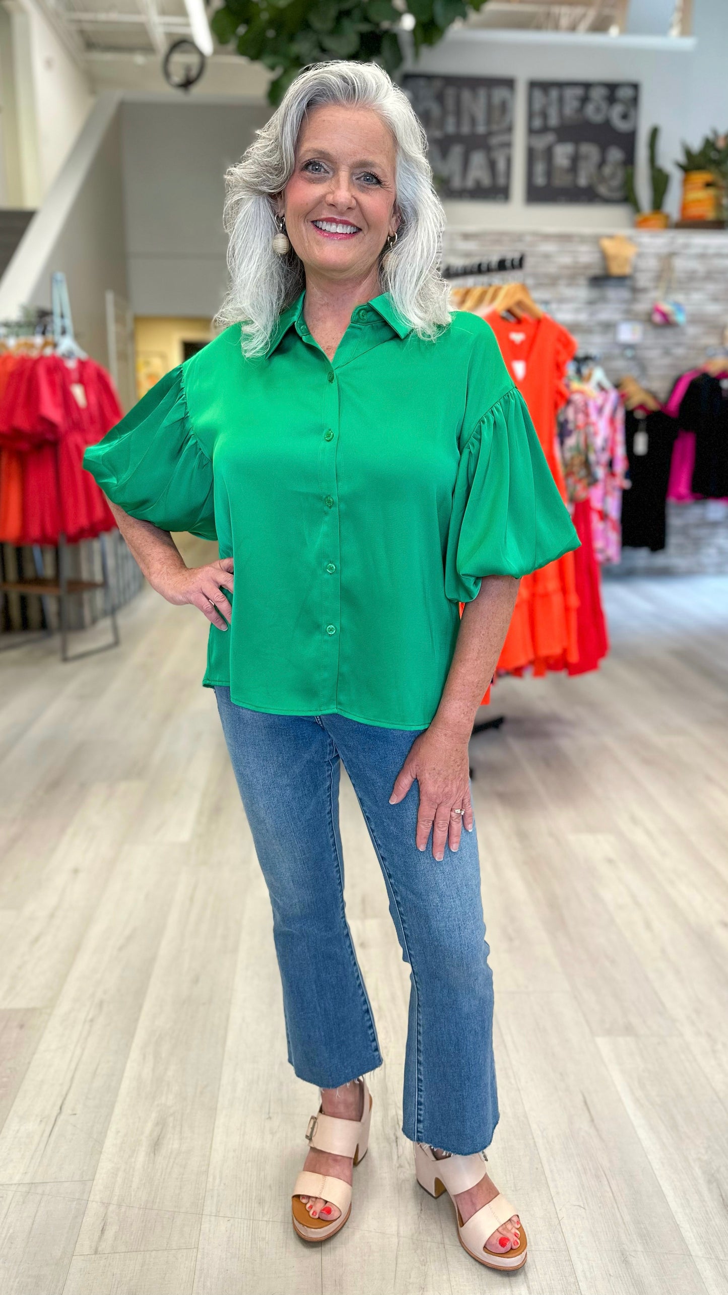 Hostess With The Mostess Top- Green
