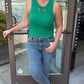 Another Love Ribbed High-Neck Tank - Green