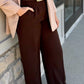 Another Love Brown Pleated Trouser Bottom