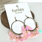 Sequin Fringe Circle Earrings - Pink
