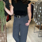 Another Love Grey Pleated Trouser Bottom