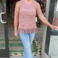 Another Love Mauve Fringe Top