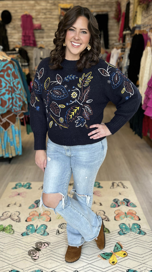 Embroidered Harvest Sweater