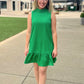 Racetrack Ruffle Dress - Green