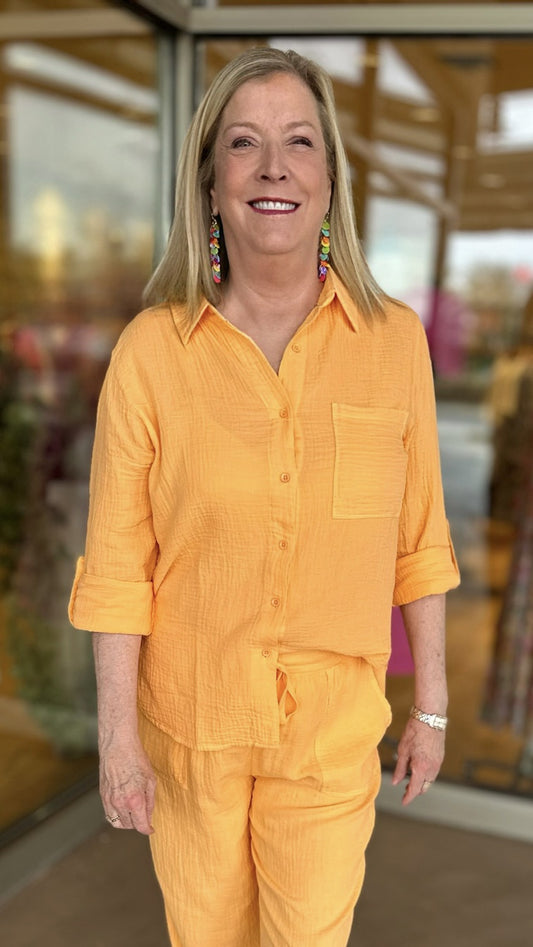 Bobi Button Down Shirt - Kumquat