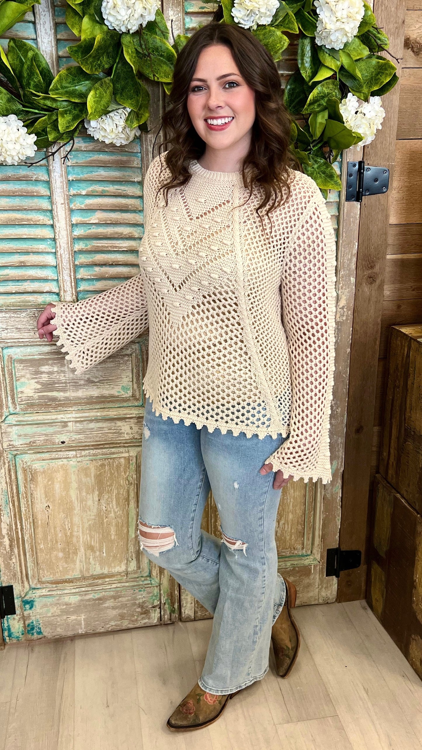 Another Love Crochet Sweater - Cream