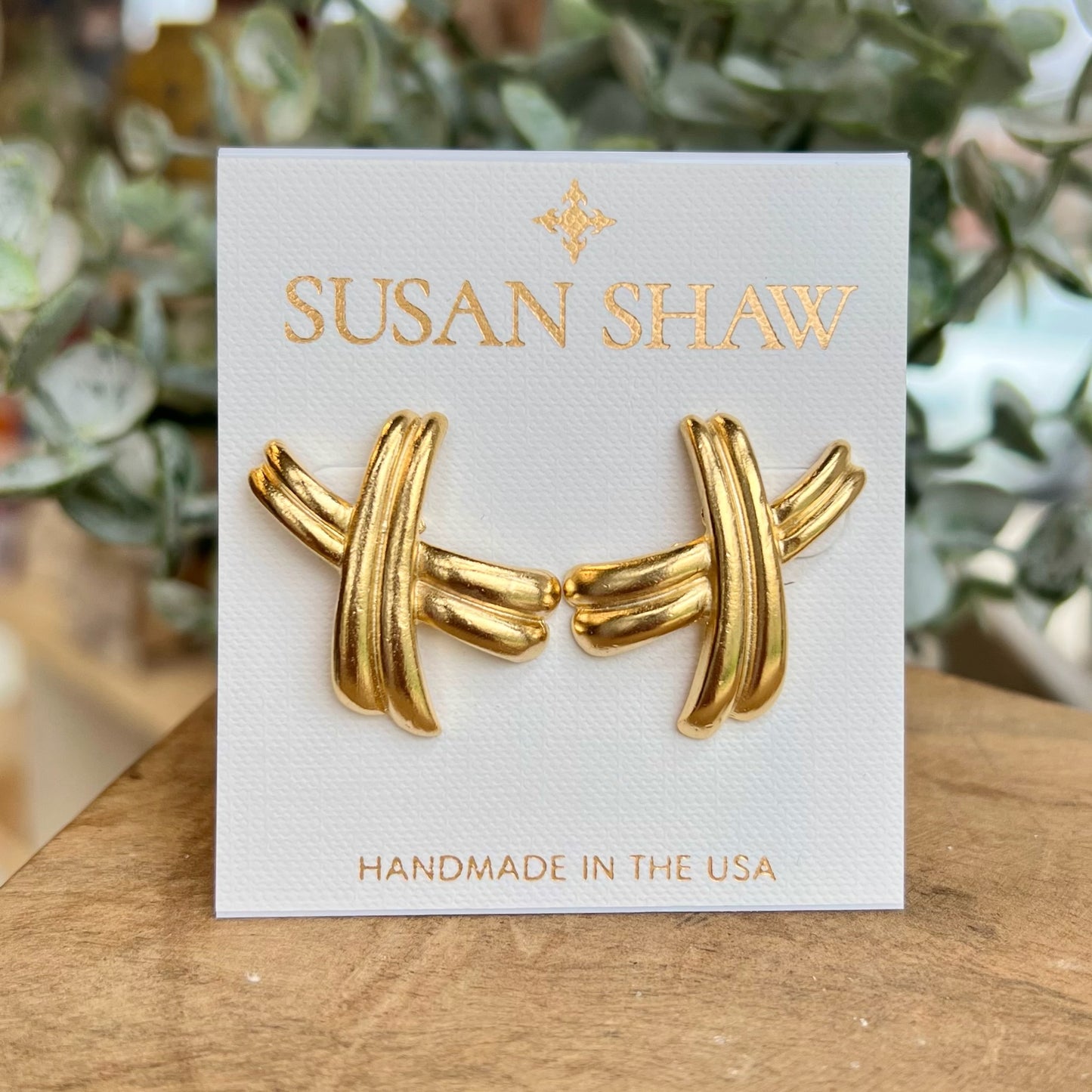 Susan Shaw Gold X Studs Earring