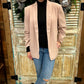 Ruched Sleeve Rose Taupe Blazer