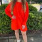 Orange Cuff Sleeve Dress