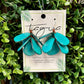 Tagua Petal Pile Earrings - Turquoise