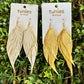 Gold Suede Feather Earrings