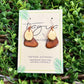 Tagua Small Layered Earrings- Cream/Brown
